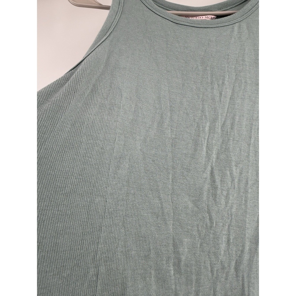 Victoria's Secret XL Crop Ribbed Modal Sleep/Lounge Tank Top Green Teal - Picture 9 of 10